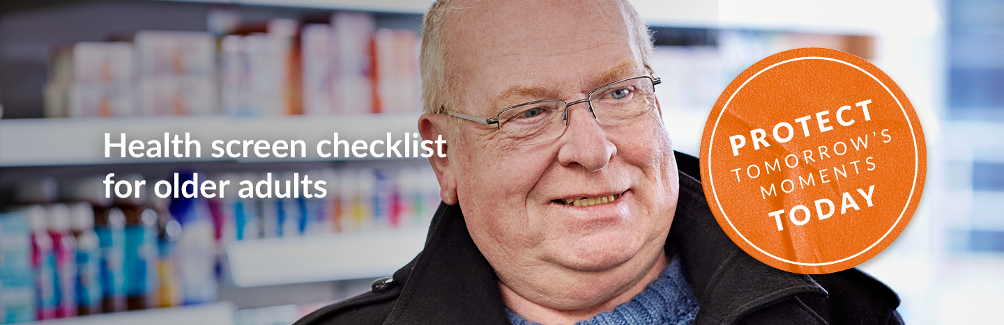 Health screen checklist for older adults